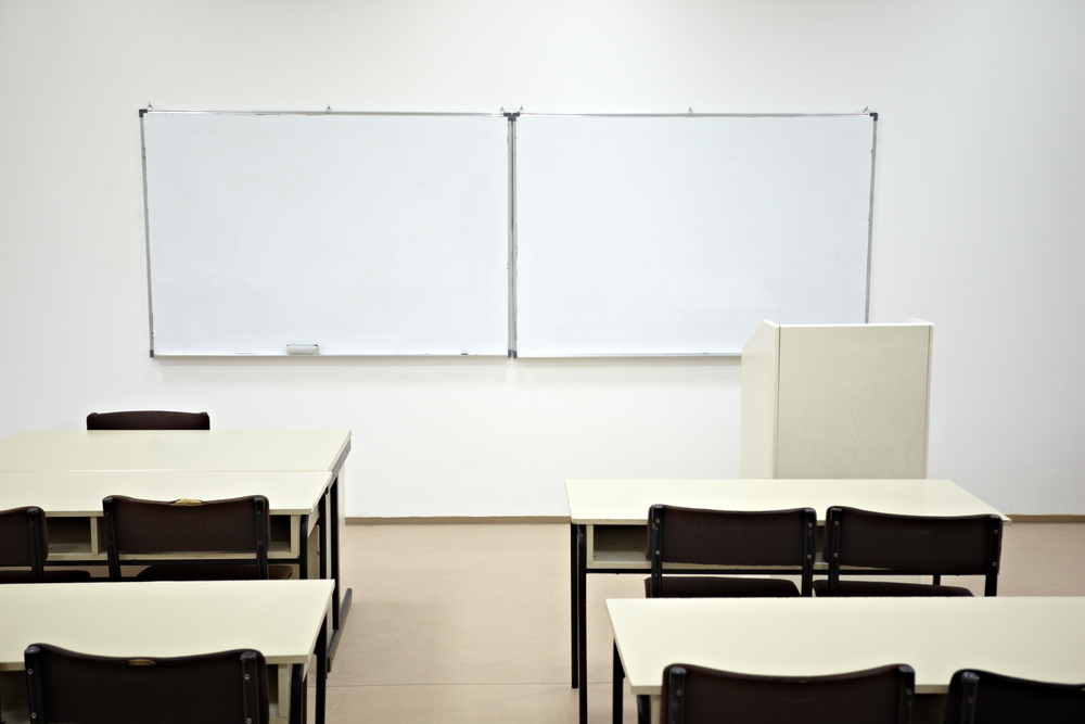 close up of an empty school classroom